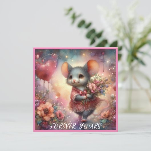 Valentine Maus Christlich Feiertagskarte (Stehend Vorderseite)