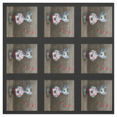 Valentine Maus Herz Land rustikale Holzgestaltung Stoff (Muster)