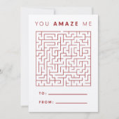 Valentine Maze and Word Search Card Dankeskarte (Vorderseite)