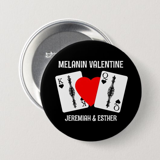 Valentine MELANIN QUEEN KING PLAYCARDS Paare Button (Vorne & Hinten)