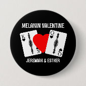 Valentine MELANIN QUEEN KING PLAYCARDS Paare Button (Vorderseite)