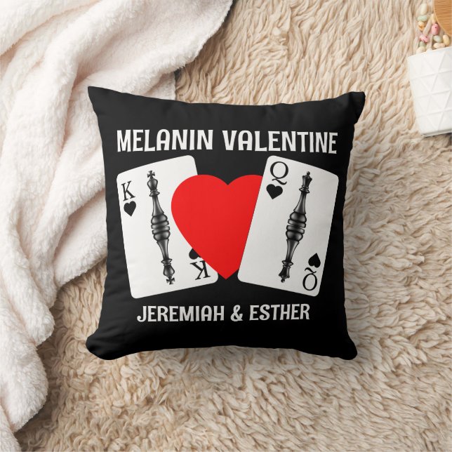 Valentine MELANIN QUEEN KING PLAYCARDS Paare Kissen (Decke)