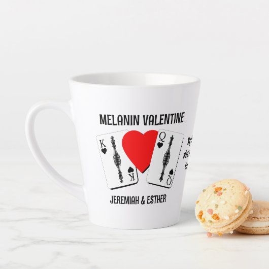Valentine MELANIN QUEEN KING PLAYCARDS Paare Milchtasse (Beispiel)