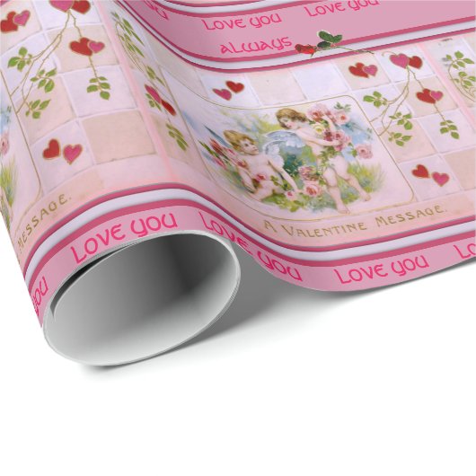 Valentine Message Liebe Sie immer Papier umblätter Geschenkpapier (Rolleneckpunkt)