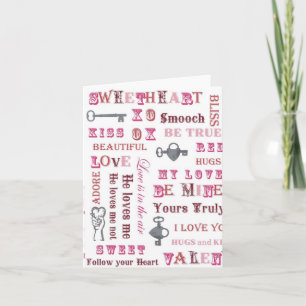 Valentine messages notecard feiertagskarte