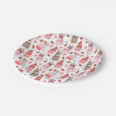 Valentine Milkshakes Candy Hearts Liebe Pattern Pappteller (Schrägansicht)