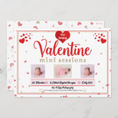 Valentine Mini Sessions Fotografie Minis Foto Einladung (Vorne/Hinten)
