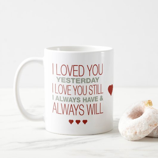 Valentine mit Sprichwort Kaffeetasse (Mit Donut)
