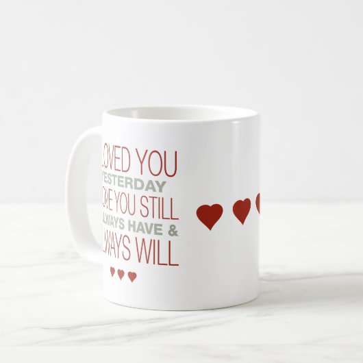 Valentine mit Sprichwort Kaffeetasse (Vorderseite Links)