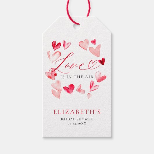 Valentine Modern Whimsical Hearts Bridal Shower Geschenkanhänger (Vorderseite)