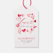 Valentine Modern Whimsical Hearts Bridal Shower Geschenkanhänger (Rückseite)