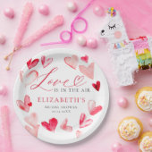 Valentine Modern Whimsical Hearts Bridal Shower Pappteller (Party)