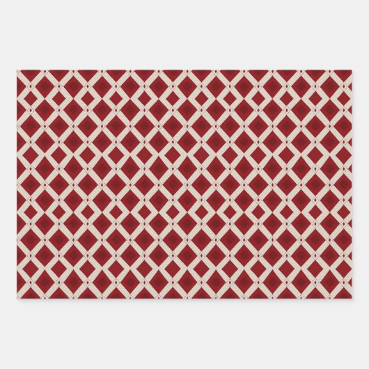 Valentine Moderne Raute Muster Set Nr. 2 Geschenkpapier Set (Vorderseite 2)