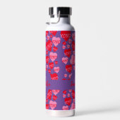 Valentine Monogram Rotes Herz XOXO Lila Trinkflasche (Rechts)
