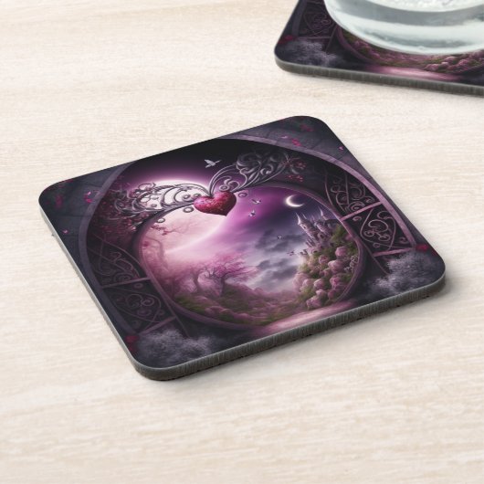 Valentine Moonlight Getränkeuntersetzer (Linke Seite)