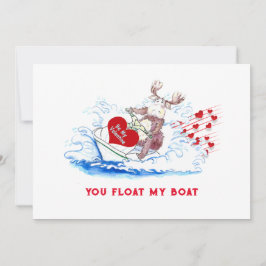 Valentine Moose auf Jetski 12x18 Ferienwohnung Feiertagskarte