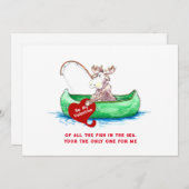 Valentine Moose Fishing 12x18 Feiertagskarte (Vorne/Hinten)