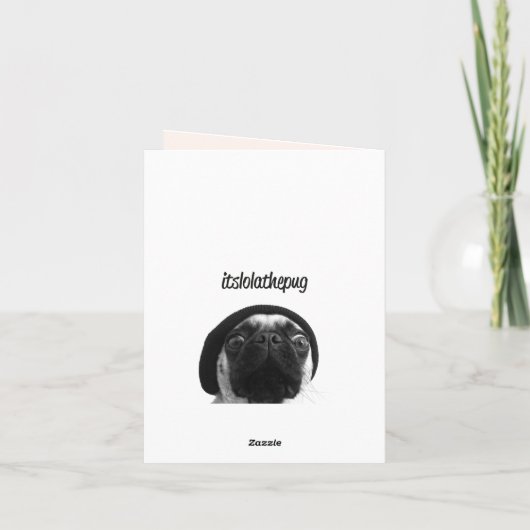 Valentine-Mops Feiertagskarte (Rückseite)