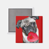 Valentine-Mops-Magnet Magnet (Vorderseite/Rückseite)
