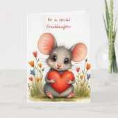 Valentine Mouse für Großtochter Karte (Vorderseite)