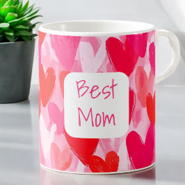 Valentine Multi Hearts Muster Pink Beste Mama Lieb Kaffeetasse