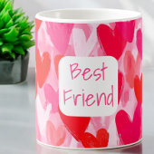 Valentine Multi Hearts Muster Pink Bester Freund Kaffeetasse