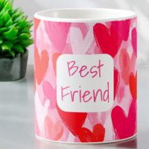 Valentine Multi Hearts Muster Pink Bester Freund