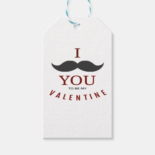 Valentine Mustache Geschenke Geschenkanhänger (Vorderseite)