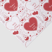 Valentine Musterteppichpapier - rot auf weiß Seidenpapier (Ausschnitt)