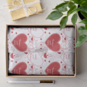 Valentine Musterteppichpapier - rot auf weiß Seidenpapier (Geschenk)