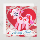 Valentine My Little Pony All My Heart Card Mitteilungskarte (Vorne/Hinten)