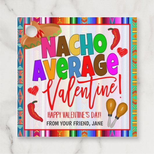 Valentine Nacho Gift Tag Geschenkanhänger (Vorderseite)