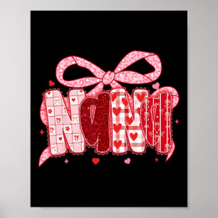 Valentine Nana Coquette Rosa Schleife Floral Mama Poster