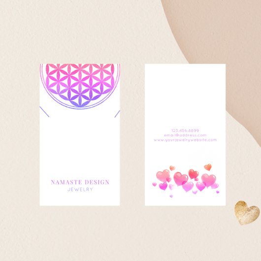 Valentine Necklace Display Card ・ Blume des Lebens Visitenkarte