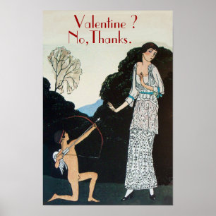 VALENTINE ? NEIN, DANKE /RETRO ANTI VALENTINE'S DA POSTER