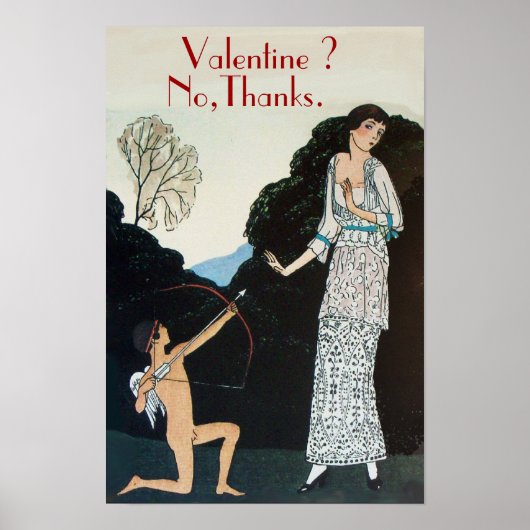 VALENTINE ? NEIN, DANKE /RETRO ANTI VALENTINE'S DA POSTER (Vorne)