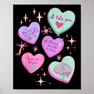 Valentine Neuro Krankenschwester Gehirn Anatomie N Poster