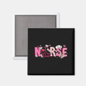 Valentine Nicu Icu Er Rn Nurse Scrub Top Women Gir Magnet (Vorderseite/Rückseite)