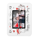 Valentine Niedlich Cat Hearts Custom Foto Magnet (Vertikal)