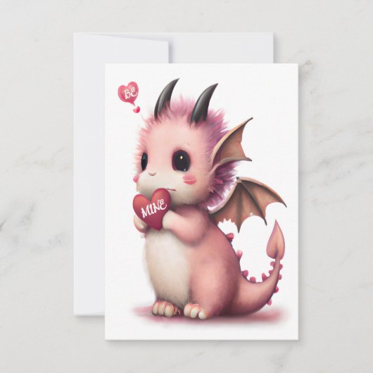 Valentine Niedlich Dragon Karte (Vorderseite)
