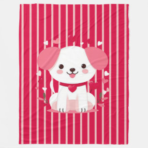 Valentine niedlich gestreifter Welpenhund Fleecedecke