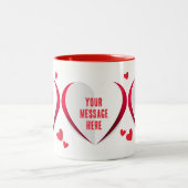 Valentine Niedlich Paper Hearts Liebe Zweifarbige Tasse (Mittel)