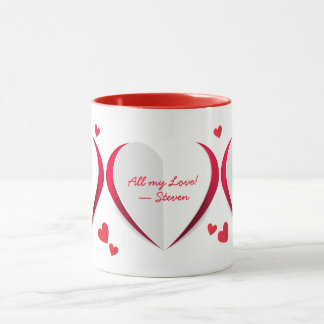 Valentine Niedlich Paper Hearts Personalisiert Tasse