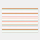 Valentine Niedlich Pastel Boho Liebe Streifen Herz Geschenkpapier Set (Vorderseite 3)