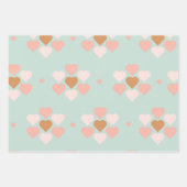 Valentine Niedlich Pastel Boho Liebe Streifen Herz Geschenkpapier Set (Vorderseite 2)