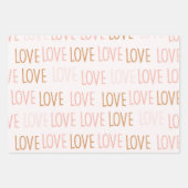 Valentine Niedlich Pastel Boho Liebe Streifen Herz Geschenkpapier Set (Vorderseite)