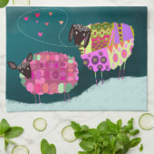 Valentine Niedlich Sheep Kitchen Handtuch (Gefaltet)