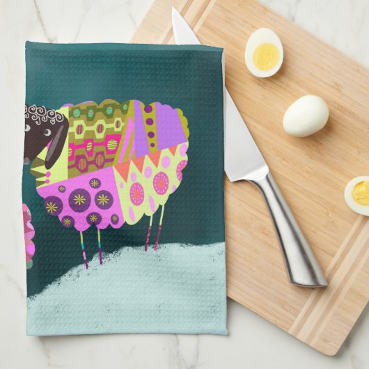 Valentine Niedlich Sheep Kitchen Handtuch (Viertel Falte)