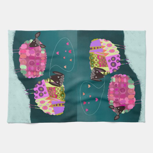 Valentine Niedlich Sheep Kitchen Handtuch (Horizontal)