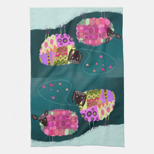 Valentine Niedlich Sheep Kitchen Handtuch (Vertikal)